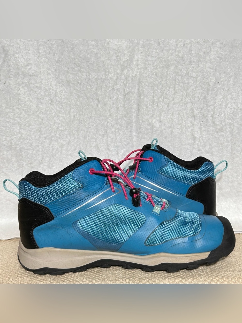 Keen Youth Blue Wanduro Waterproof Bungee Lace Hiking Trail Boots Shoes SZ US 6 - Picture 6 of 16